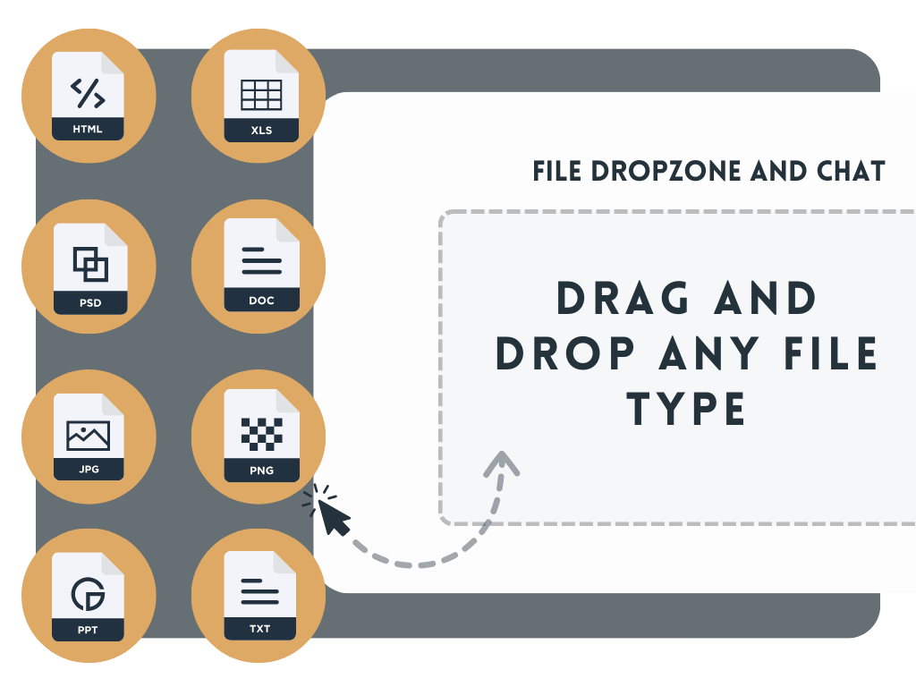 Graphic of an easy to use, drag and drop interface.